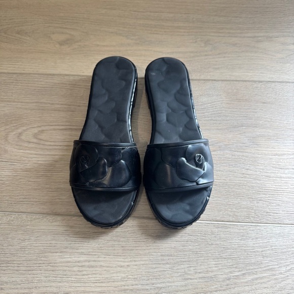 Valentino Atelier Rose Black Slide Women’s 38 MSRP $450 - Picture 1 of 9
